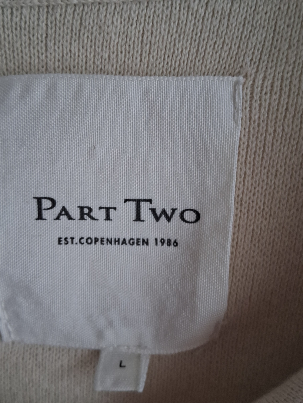 Part Two Frieda Cotton Cardigan Knit Jacket Size Large Pocket Collar Style EUC - Picture 8 of 11